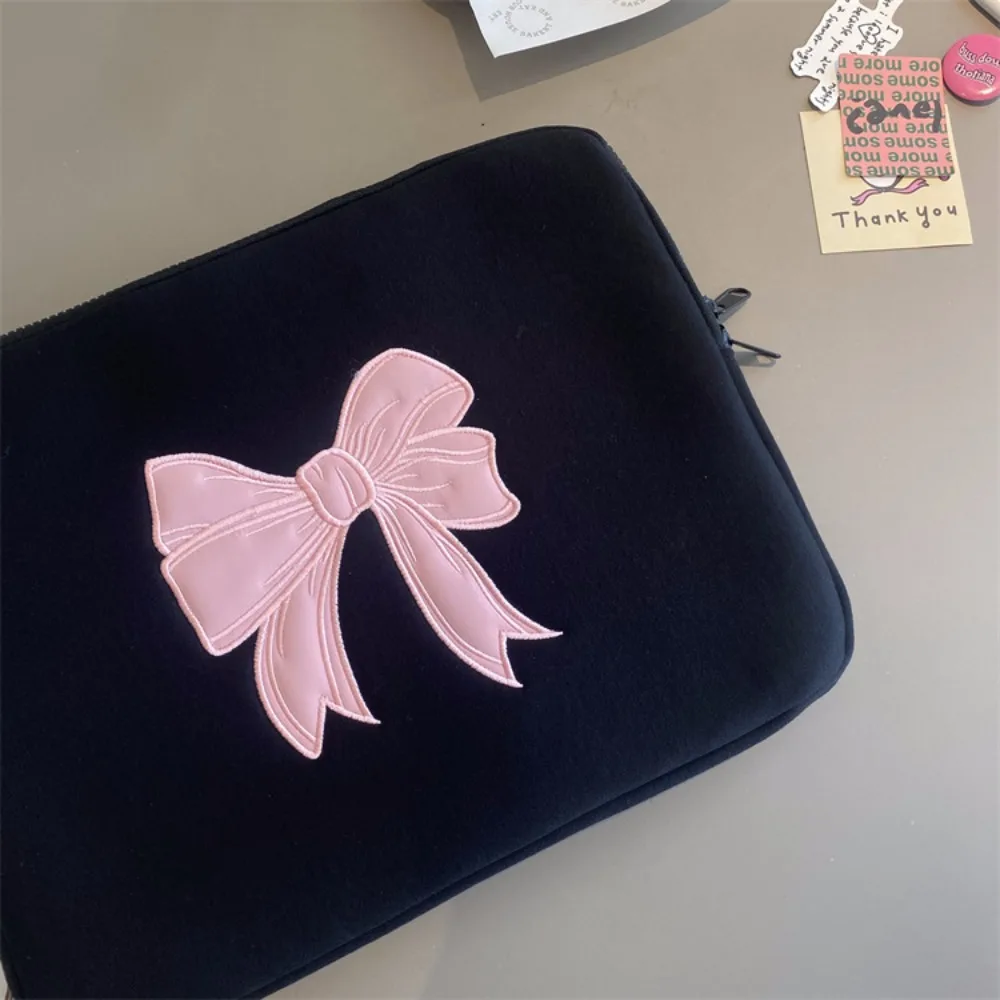 Портативная сумка для планшета с розовым бантом 11/13/15 дюймов вышитая ноутбука