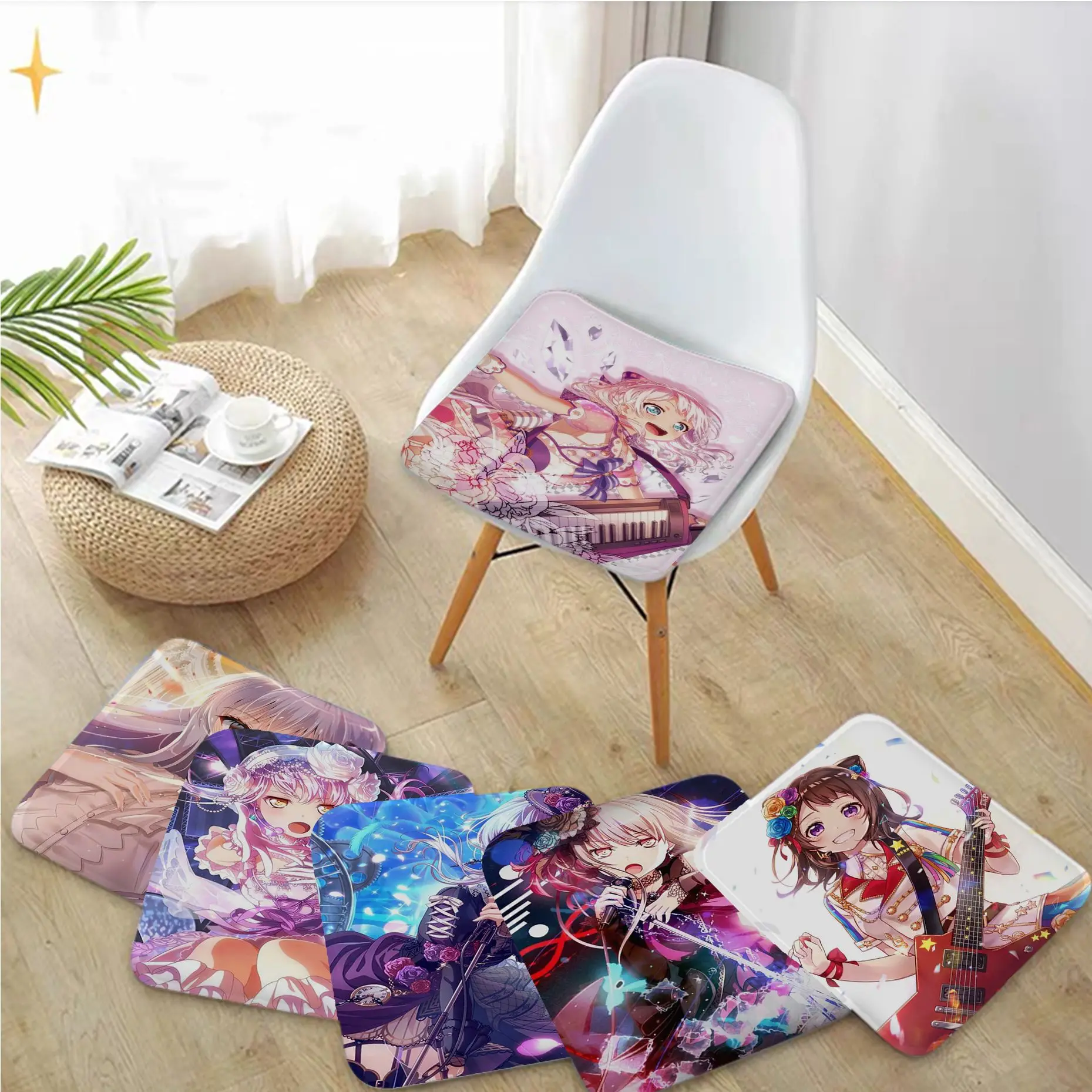 

Anime BanG Dream Round Seat Cushion Office Dining Stool Pad Sponge Sofa Mat Non-Slip Sofa Decor Tatami