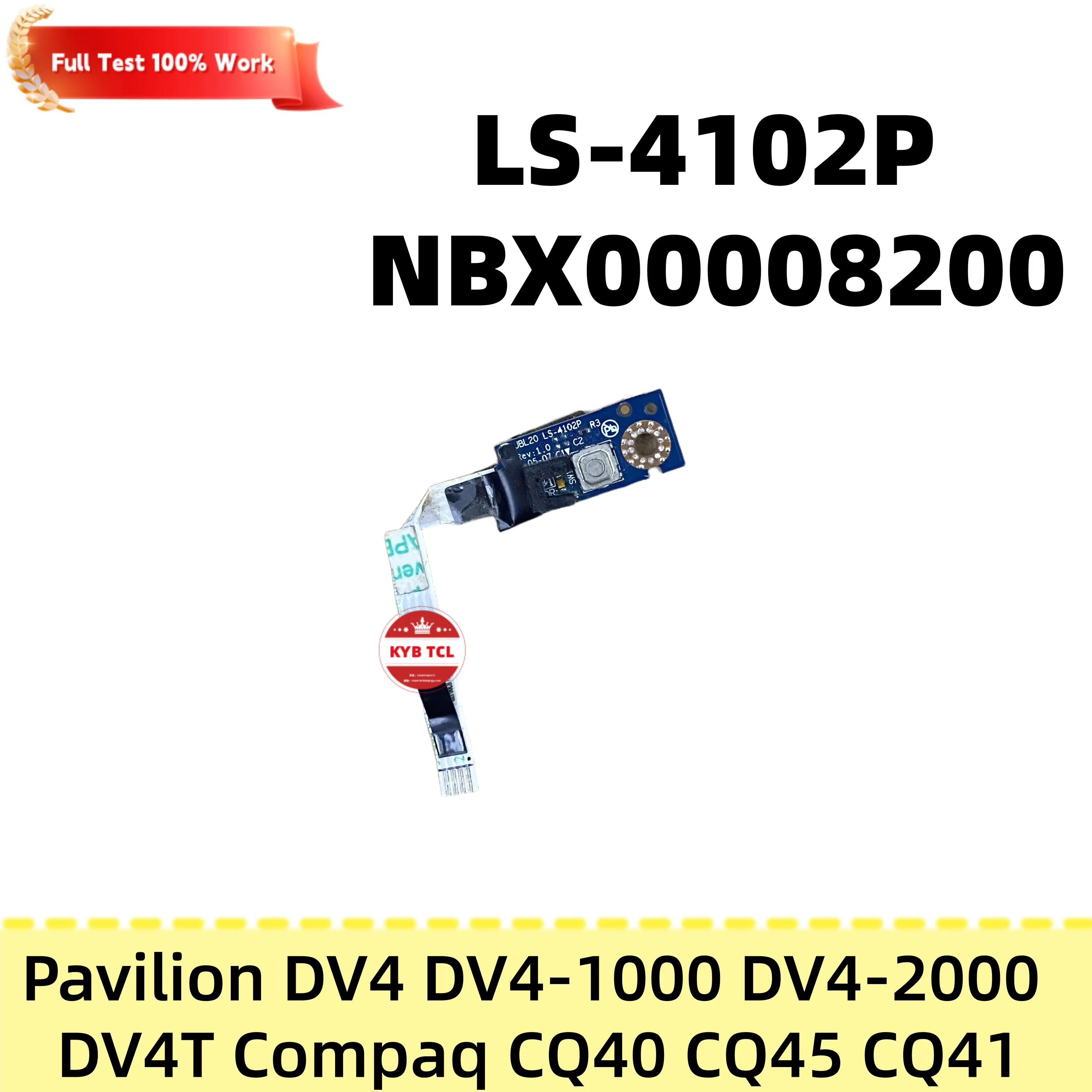 Фото LS-4101P LS-4102P 486844-001 487355-001 DA280004FS0 F0 DC02000IQ00 USB-плата или разъем питания DC IN, вентилятор с радиатором, плата кнопки питания для HP Pavilion DV4 DV4-1000 DV4-2000 DV4T Compaq CQ40 CQ45 CQ41 №5