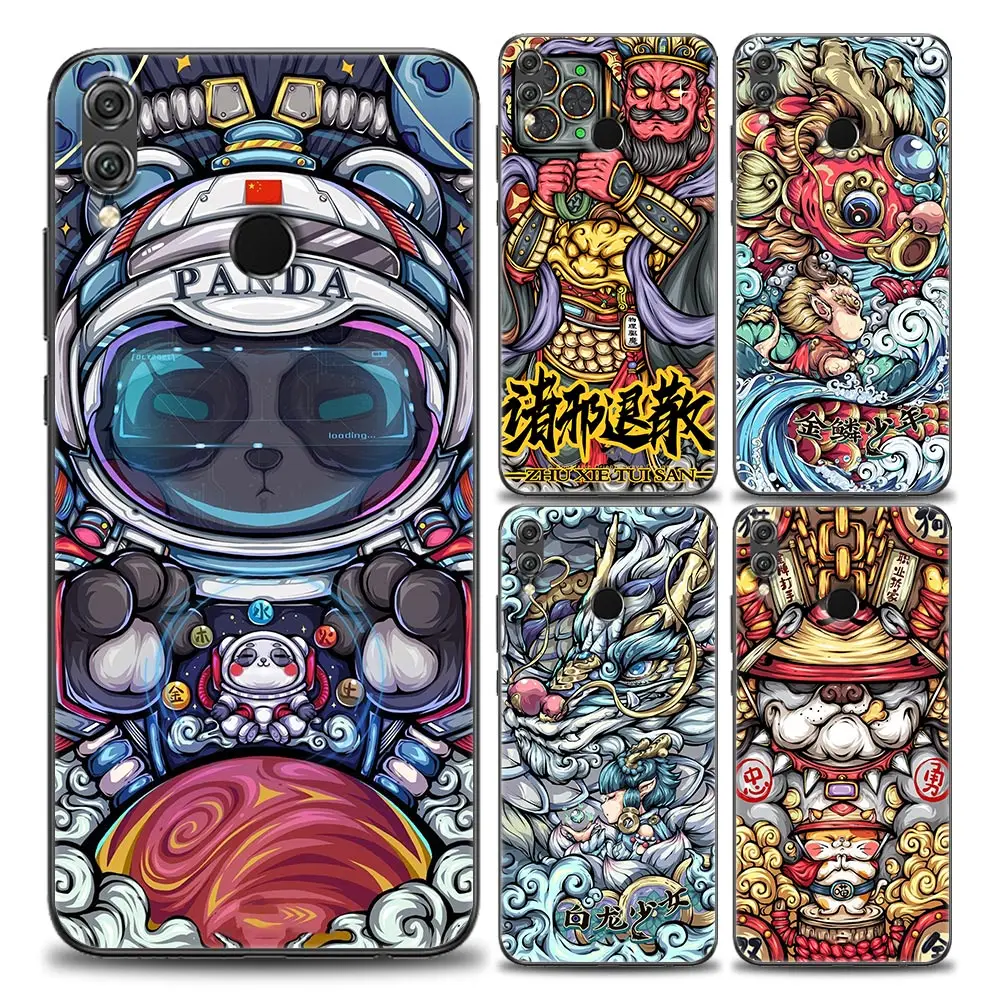 

Lovely Animals panda Tiger Carp Phone Case For Honor X8 60 8X 9X 50 30i 21i 20 9A Play Nova 8i 9 SE Y60 Magic4 5G Pro Lite Cover