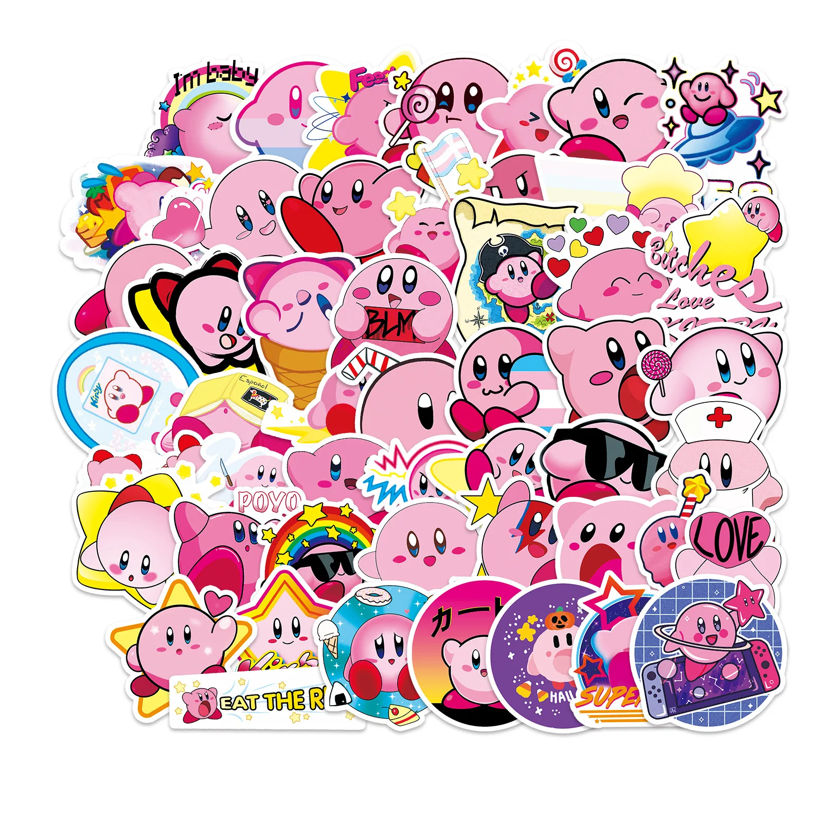 50 наклеек с граффити Kirby японская игра классические игрушки сделай сам скейтборд