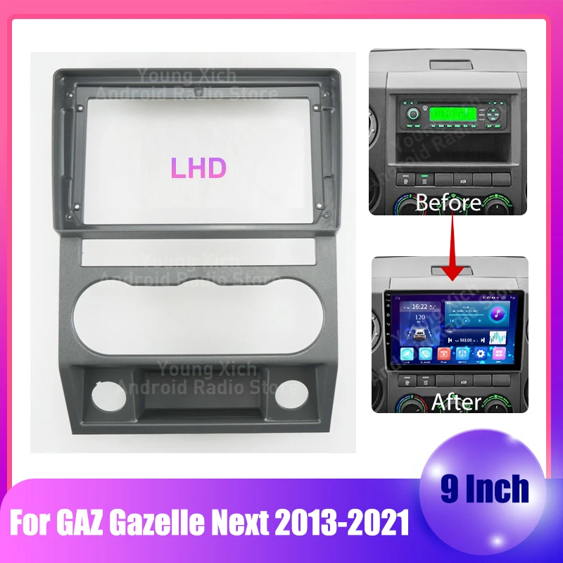 

9 Inch Car Radio 2 din Fascias Frame For GAZ Gazelle Next 2013-2021 Panel Dashboard Installation Trim canbus Power Cable Stereo
