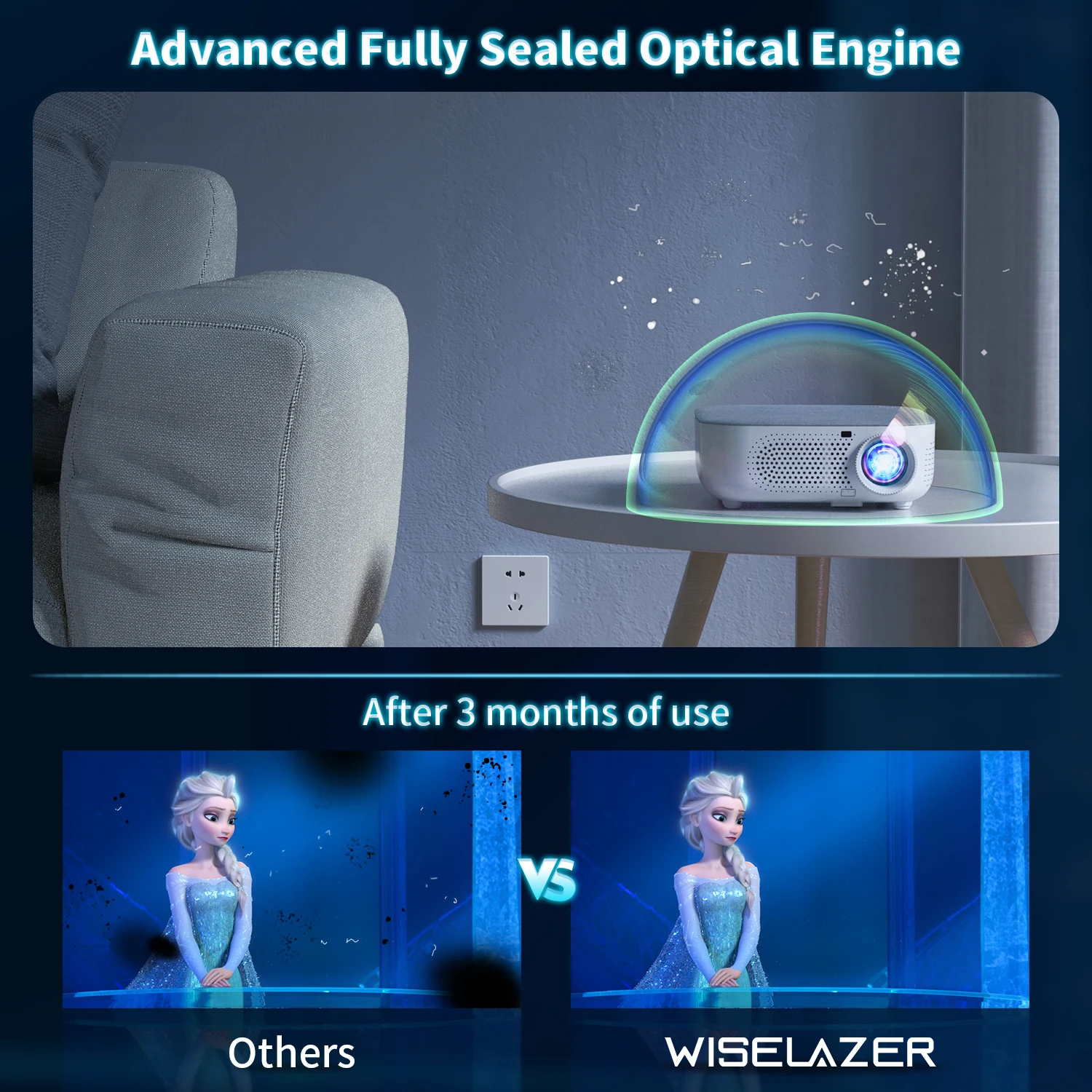 Ceny WISELAZER 2022 Nowy Projekt 1080P LCD 9500 Lumenów Full HD Kino Domowe Wideo LED Przenośny Projektor Do Projektora Filmowego