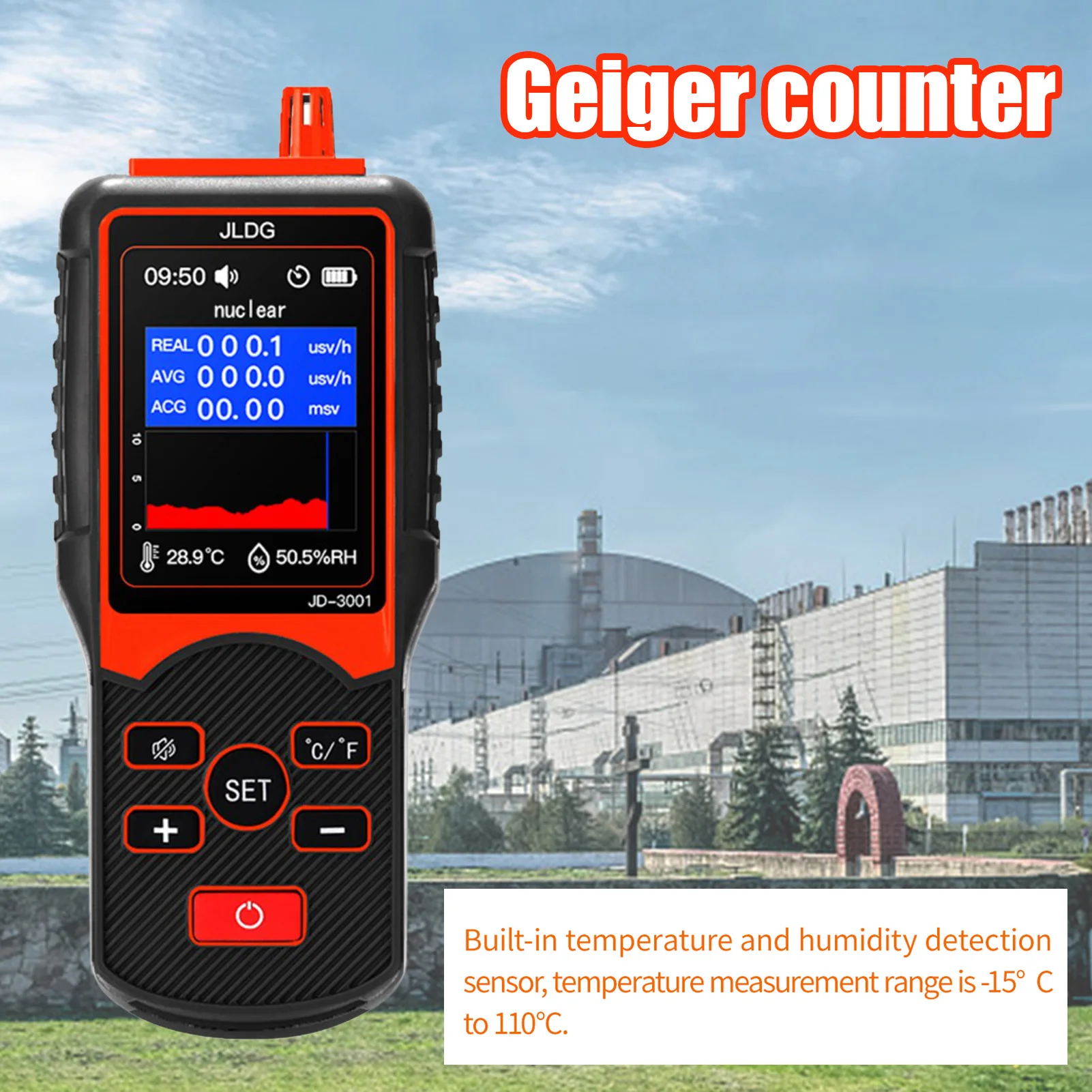 

Geiger CounterElectromagnetic Radiation Detector Geiger Counter Meter Portable Dosimeter X Ray Tester Radioactive Detector Black