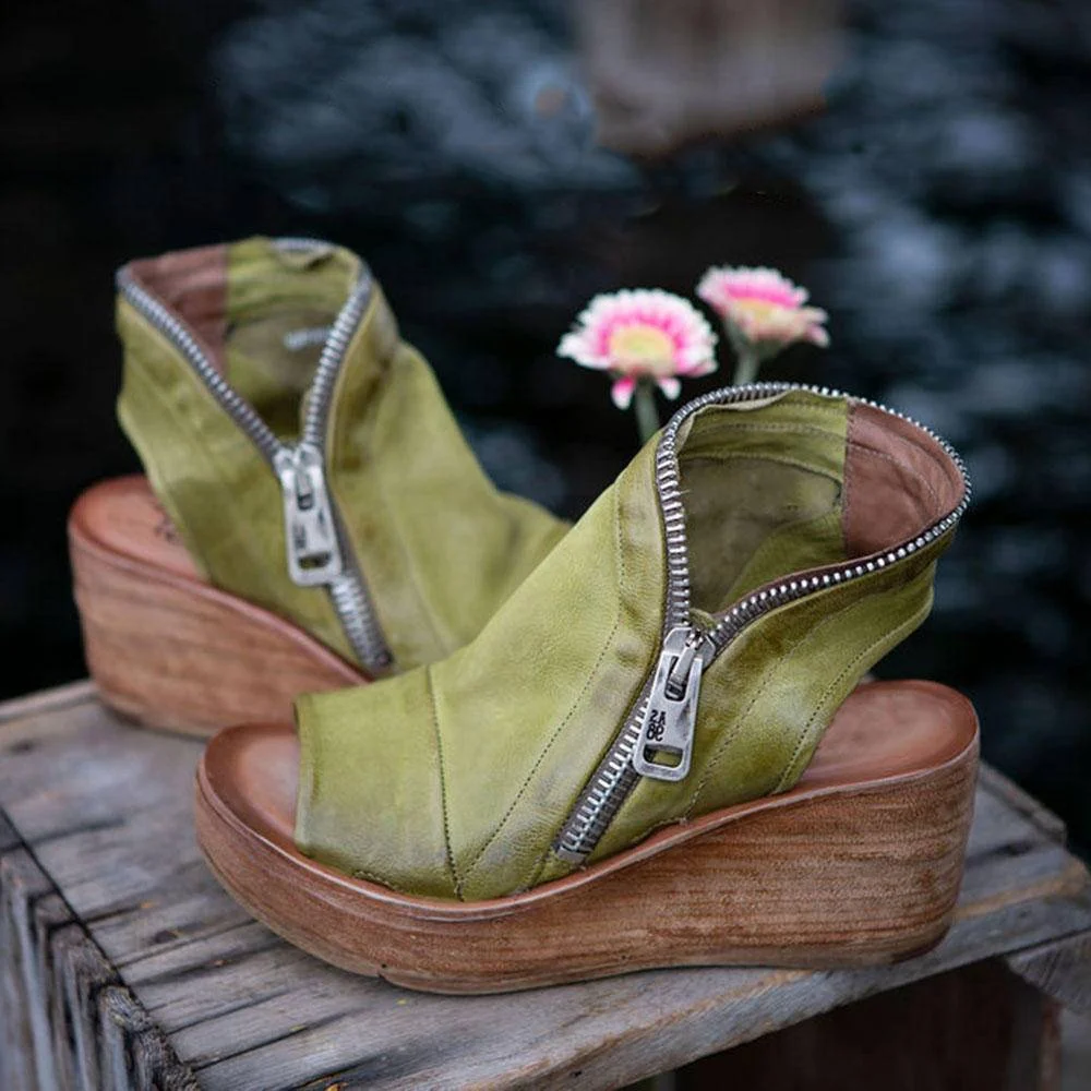 

Summer Women's Sandals Shoes Spring 2022 Platform Ankle Boots Wedges Woman Flats Designer Green Party Elegant Gladiator Fashion