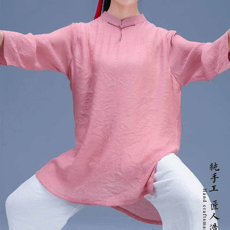 Новинка летняя традиционная китайская женская одежда тонкая тайчи костюм для