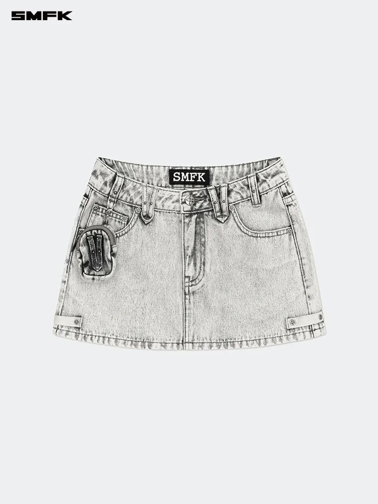 Женская джинсовая юбка-трапеция SMFK Compass винтажная ковбойская короткая юбка с