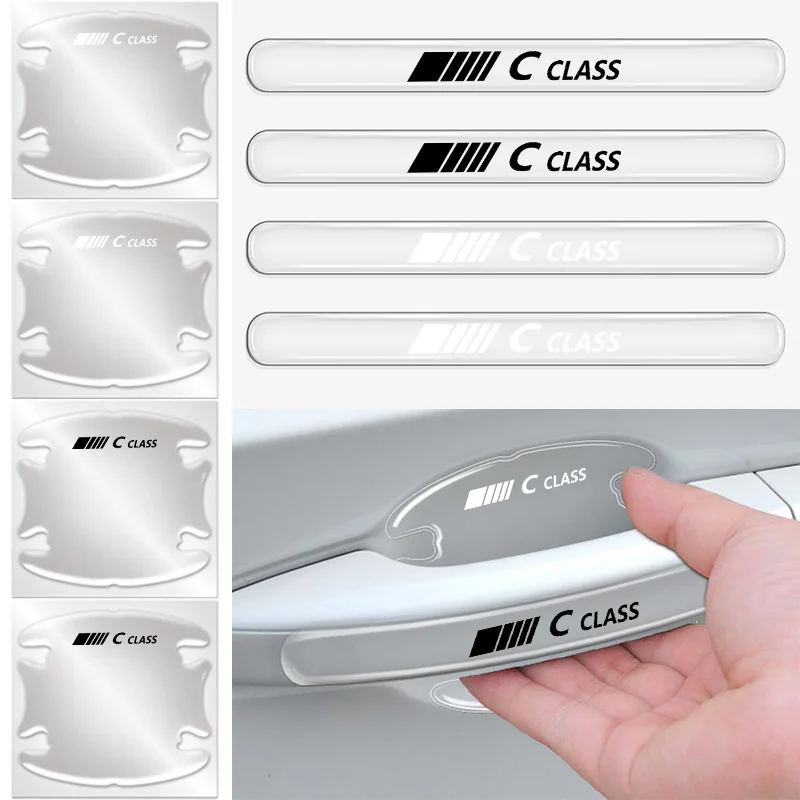 8 шт. прозрачная наклейка на дверную ручку автомобиля из ТПУ защитная полоса от