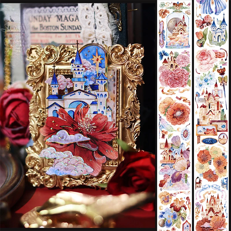 

Позолоченные экранирующие ПЭТ ленты BoBo 6 см x 5 М Идеальный дворец цветочный клей материал фона для книжки ручной работы Скрапбукинг