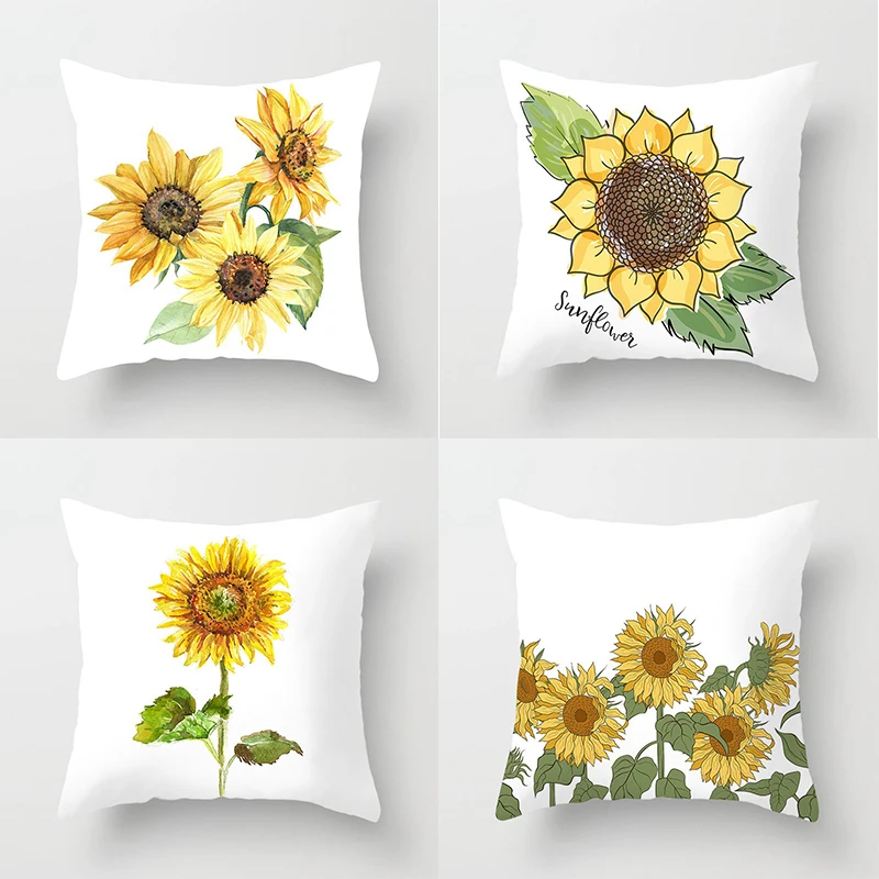 

Pillow Cover Core Flower New Sunflower Spring and Summer Home Sofa Cushion