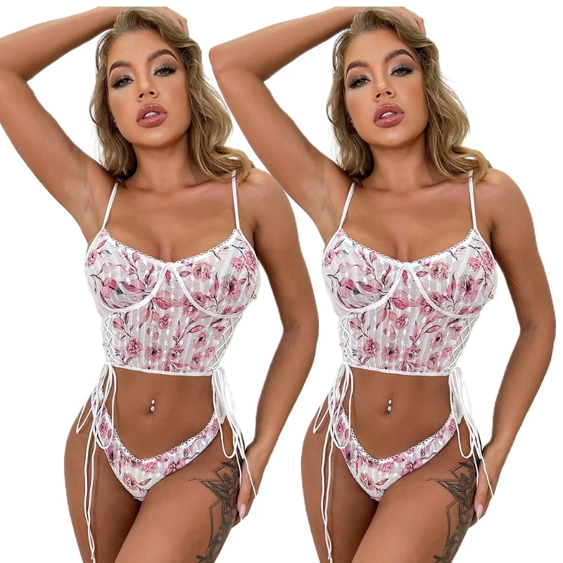 

Lace Flower Erotic Costume Exotic Underwire Women Sexy Embroider Bra Camisole Fast Reach