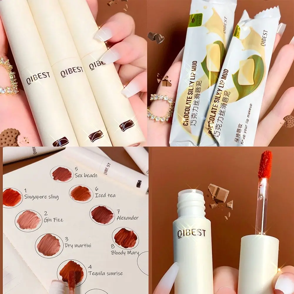 

Velvet Texture Long Lasting Matte Women Lip Gloss Red Lip Tint Lip Glaze Cosmetics Chocolate Lipstick