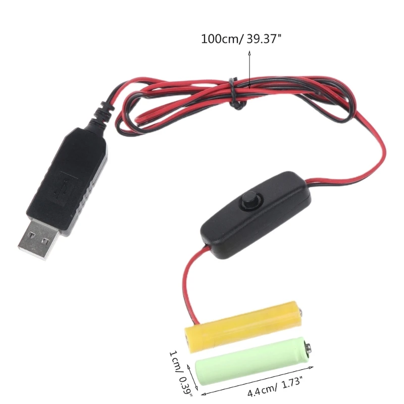 1 м USB-кабель питания замена 2xLR03 AAA устройство для устранения батарей кабель