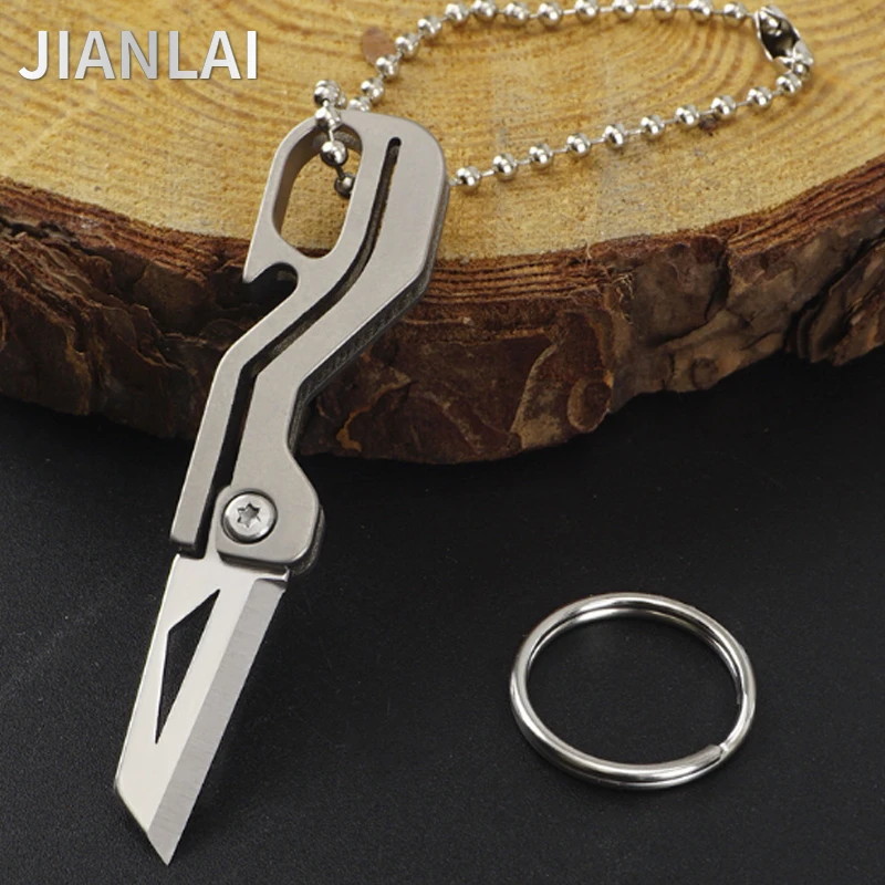 

New EDC Titanium Alloy Mini Knife Camping Equipment Unboxing Mini Holiday Gift Knife Keychain Hanging Outdoor Multi Tools Knife