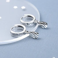womens fashion simple style small hoop earrings geometric dazzling pattern tiny huggies with water drop pendants pierce earring