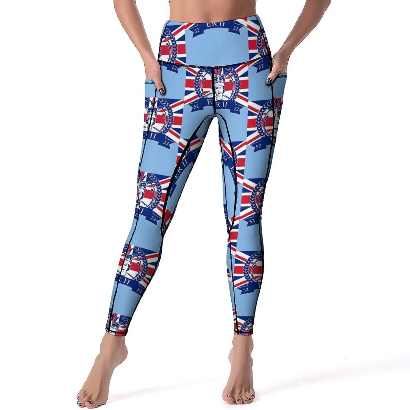

Queen Elizabeth II Yoga Pants Sexy Jubilee 70 Years Design Leggings High Waist Running Leggins Lady Retro Stretch Sports Tights