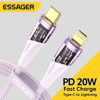essager usb type c cable for iphone 11 12 13 pro max mini xs xr x 8 ipad pd 20w fast charging usb c to lightning wire cord