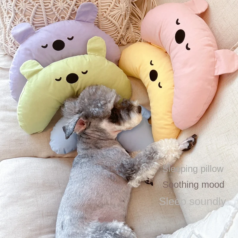 

New Dog Pillow Cartoon Bear Dog Nest Cat Neck Protector Removable and washable chin pad Hypnosis Pet Pillow Cat Toy