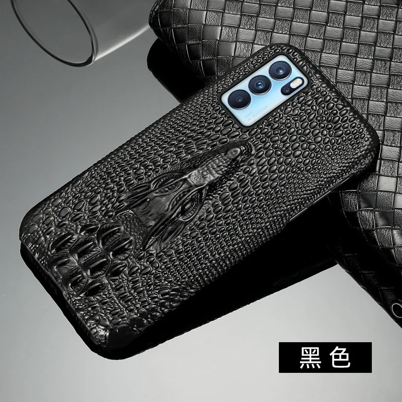 100% Crocodile Genuine Leather Cases For Oppo Reno 6 5 4 Reno6 Reno5 Pro Plus Luxury Fall Protection Cover 360 Full Coque Case