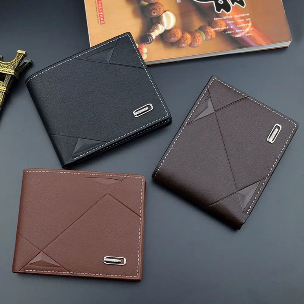 

Деловые компактные Короткие Кошельки двойного сложения, держатели для карт, кошелек из искусственной кожи