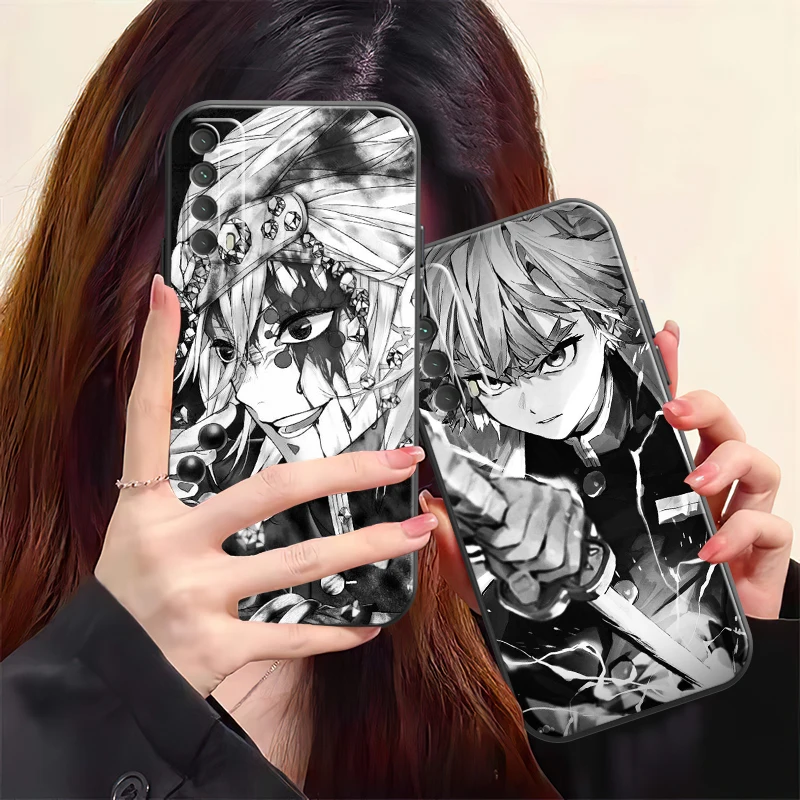 

Demon Slayer Anime Phone Case For Huawei Honor 7A 7X 8 8X 8C 9 V9 9A 9X 9 Lite 9X Lite Soft Coque Carcasa Black Silicone Cover