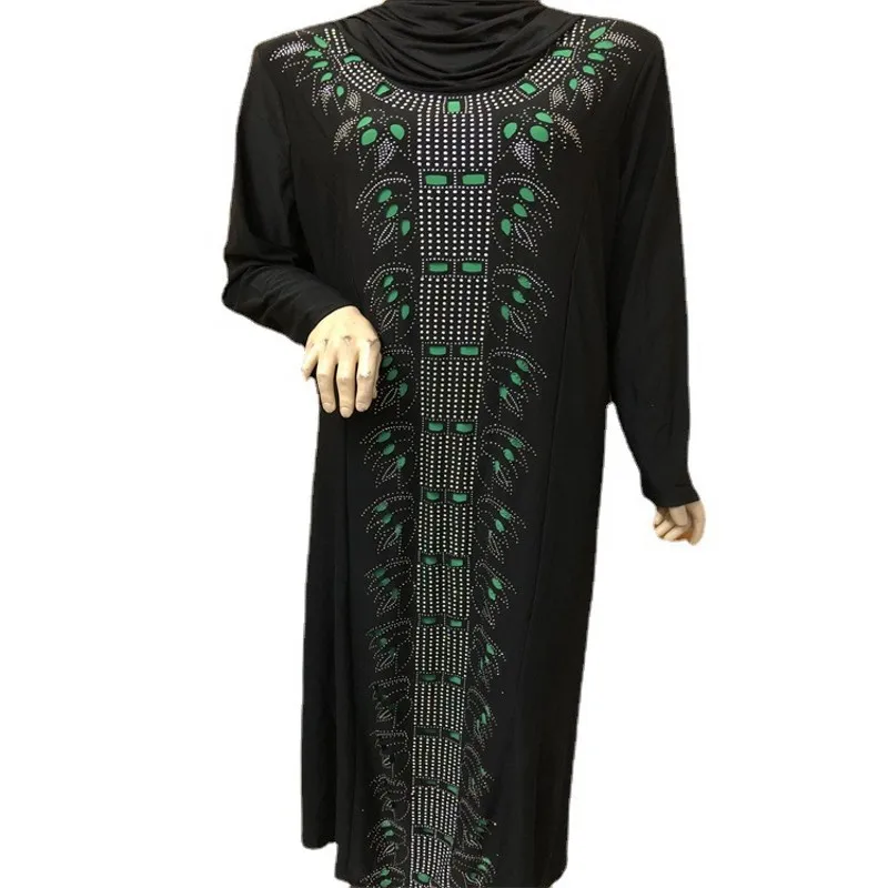 

Muslim Turkey Kimono Dress Women Robes With Diamond 2022 New Fashion Arab Dubai Islamic Clothing Abayas Muslim Maxi Dress Black