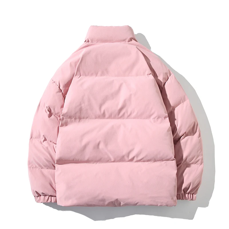 Streetwear Oversize Stand Collar Warm Women's Winter Jacket Solid Color Parka Fashion Casual Winter Coats For Woman