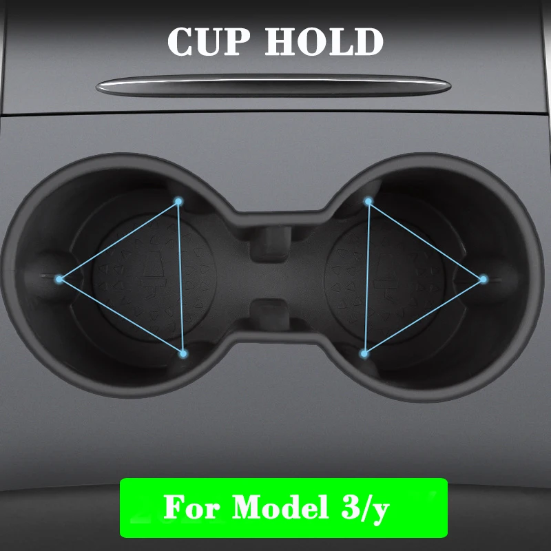

For Car Tesla Model 3 Y 20212022Water Cup Holder Water Proof Coasters Interior Protection Accessories Organizers Auto Security