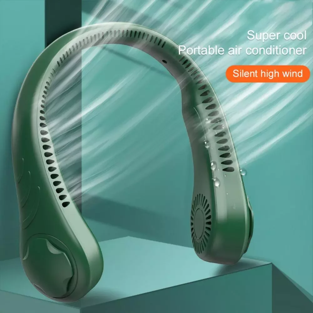 

Portable Neck-mounted Fan USB Recharge Mini Lazy 360 Degree Bladeless Cooler Fan Wearable Neckband Fan For Home Office Outdoor