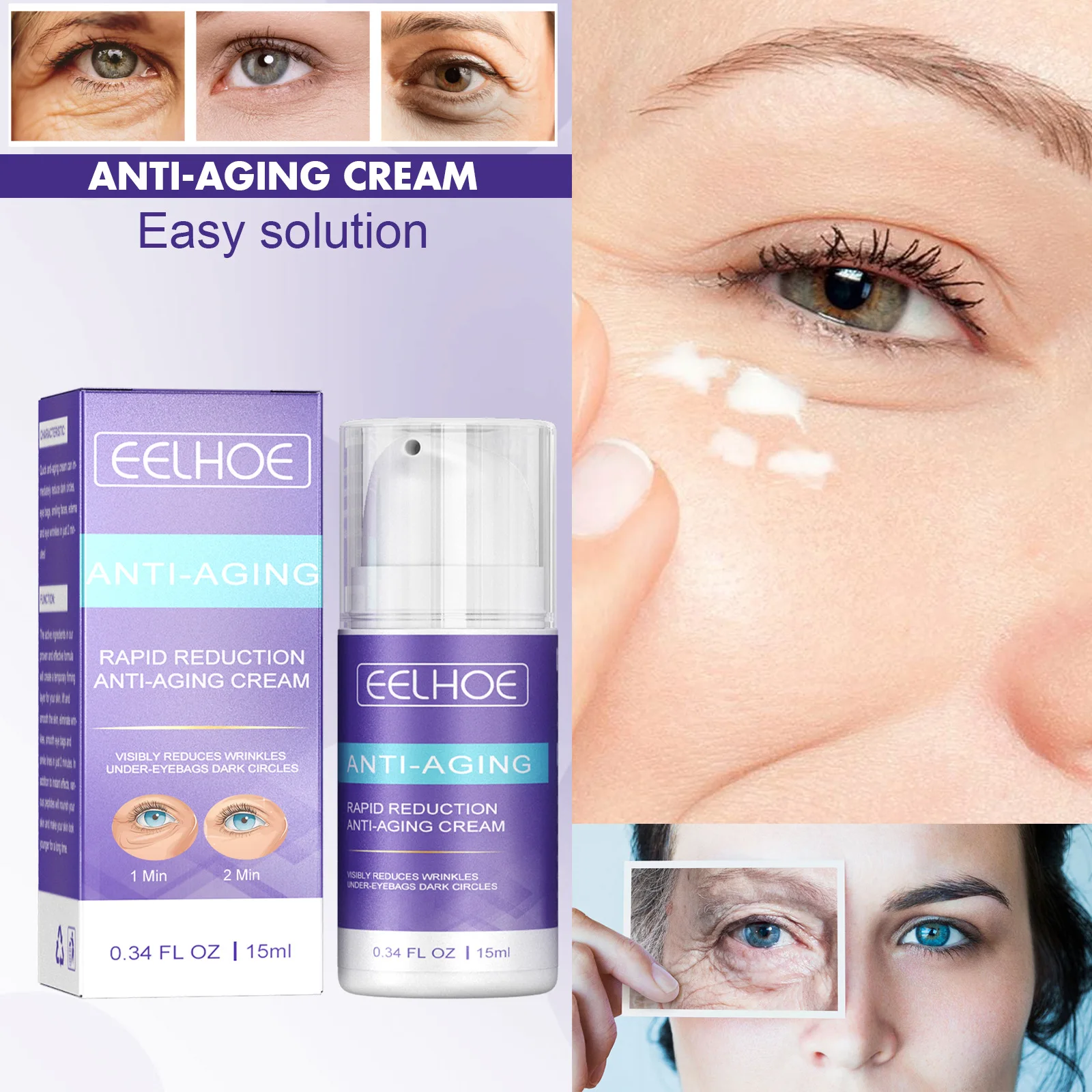EELHOE Rejuvenating Eye Cream Moisturizing Eye Area Lifting and Firming Skin Lightening Crow's Feet Massage Cream Free Shipping