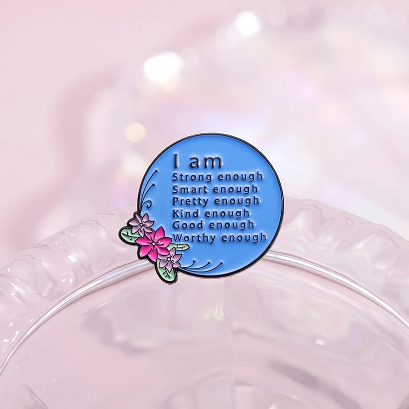 Тисненые Значки Я Достой Индивидуальные Броши Сделай Сам Позитивные Украшения