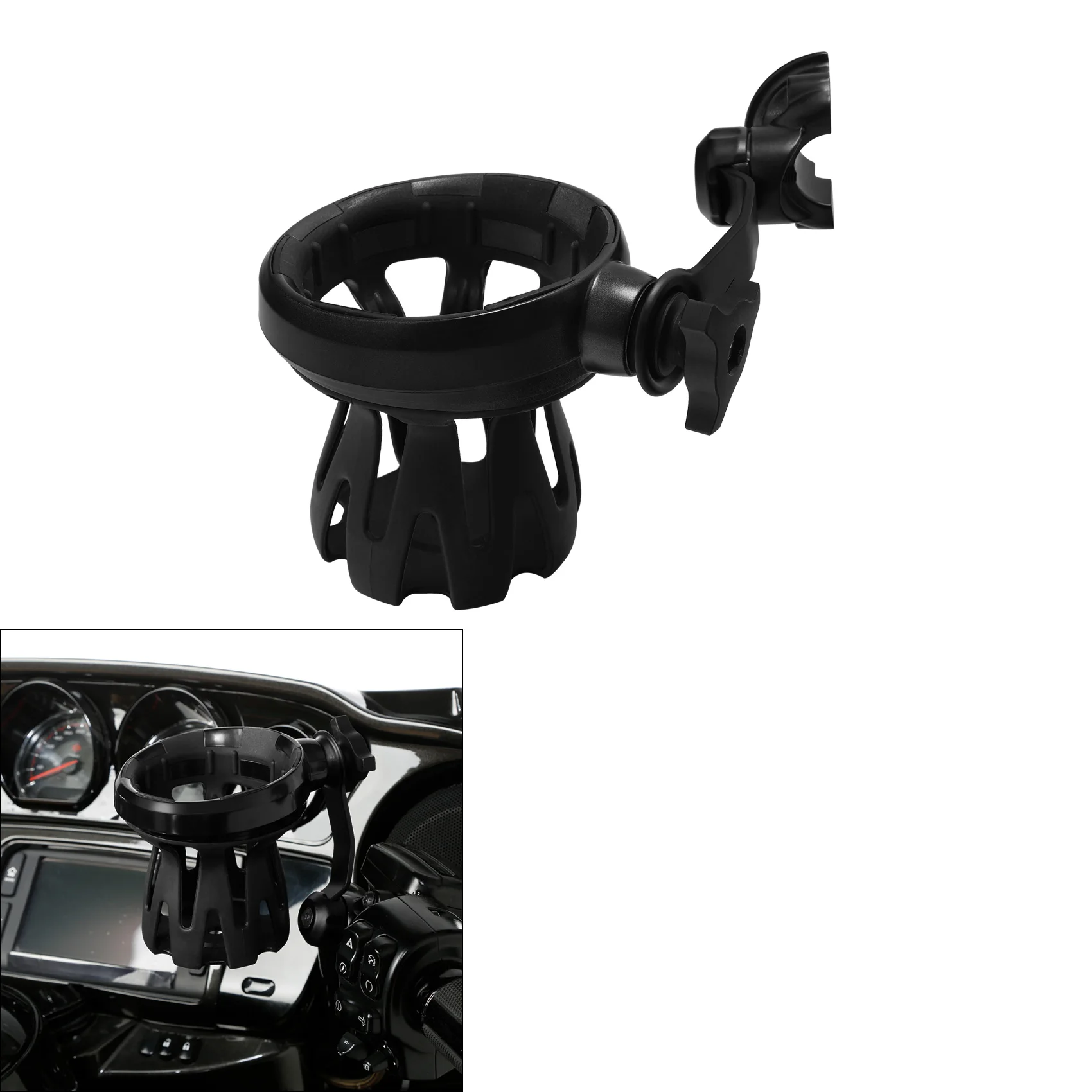 

Универсальное крепление на руль мотоцикла, держатель для бутылки с напитком для Harley Touring Dyna XL и других моделей с 1-дюймовым рулем