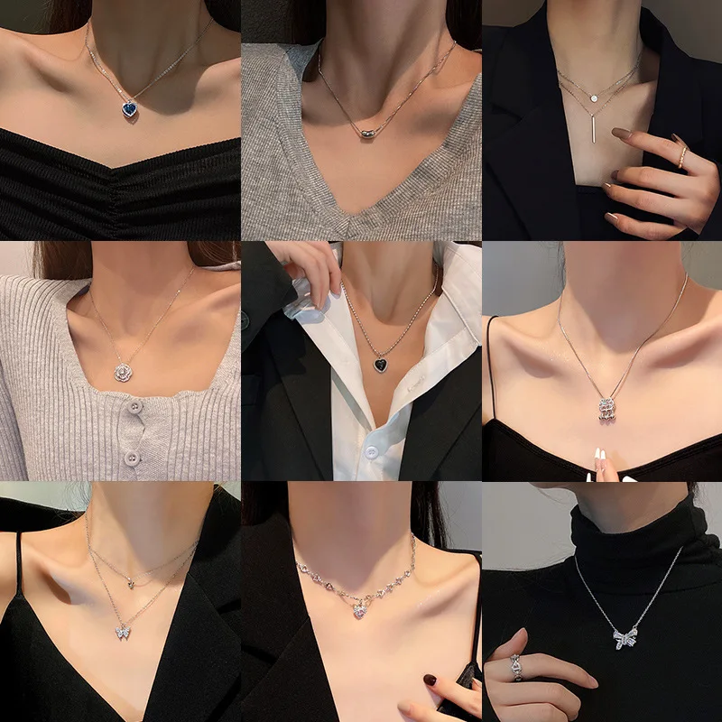 

Vintage Multilayer Pendant Butterfly Necklace for Women Butterflies Moon Star Charm Choker Necklaces Boho Fashion Jewelry Gift