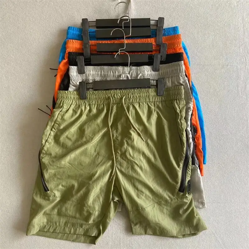 

One Lens Nylon Garment Dyed Shorts Zipper Pocket Men Shorts Beach Swim Shorts Outdoor Casual Loose Cotton Track Shorts