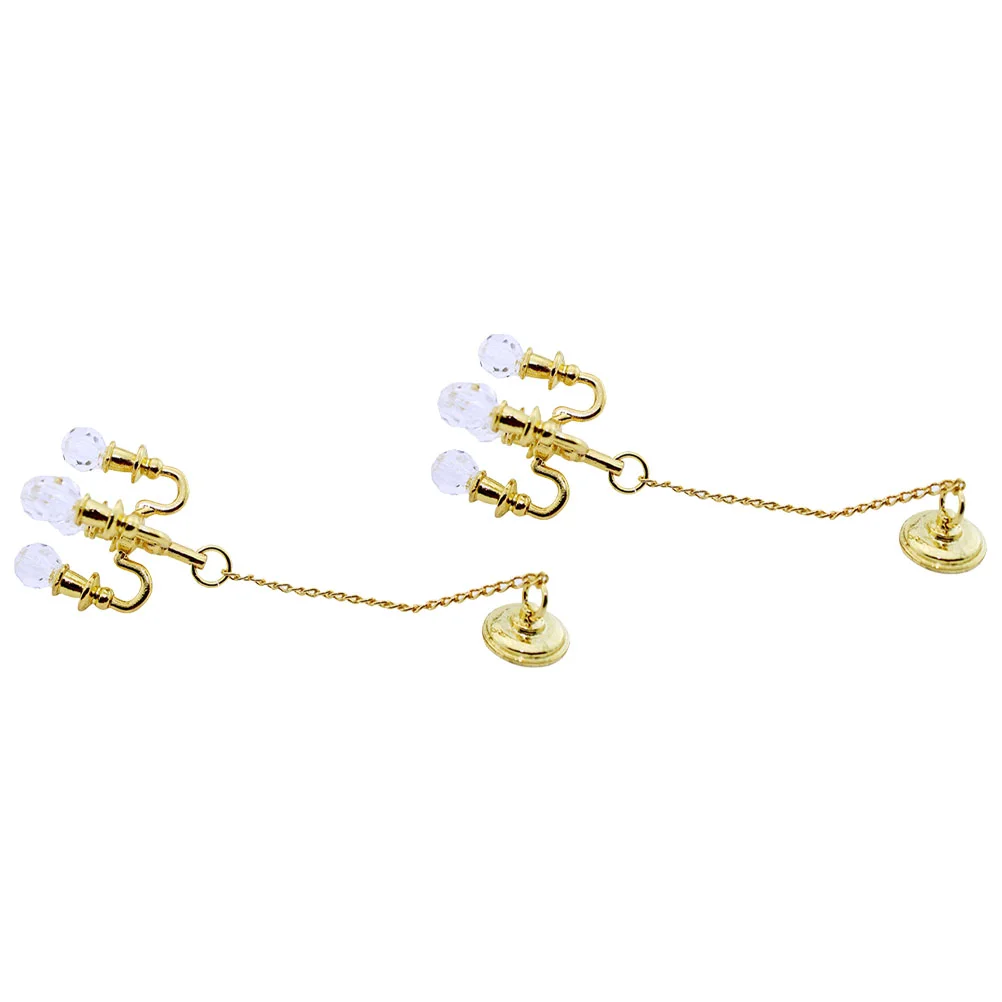 2 шт. мини-игрушки хрустальная люстра золотой декор DIY подарки аксессуары дом свет