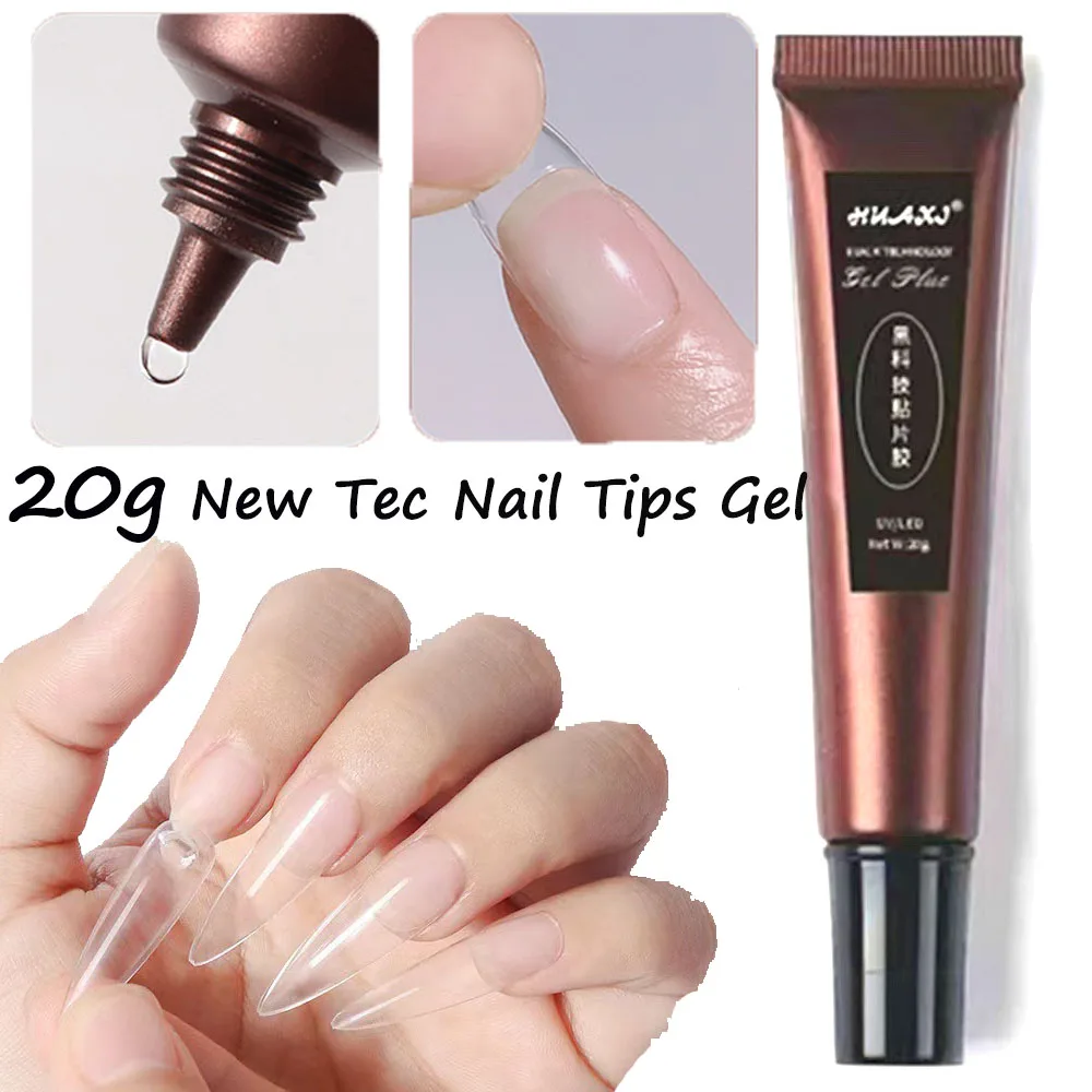 

20g Nail Tips Soft Gel For Fake Nails Hose Transparent Adhesive Nail Extension UV Gel Easy To Stick For False Poly Nails Gel &*