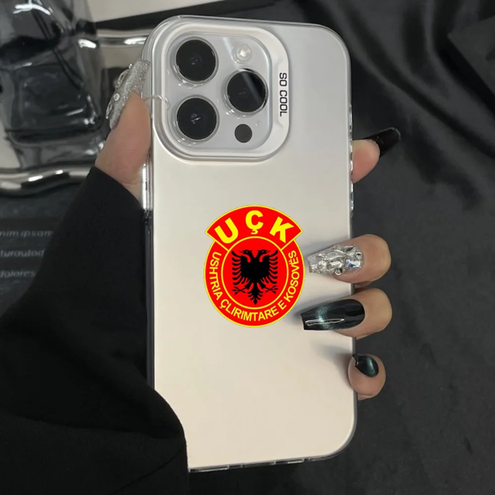 Чехол для телефона UCK Kosovo Liberation Army iPhone 16 15 14 13 12 11 Pro Max Plus Mini XS серый серебристый