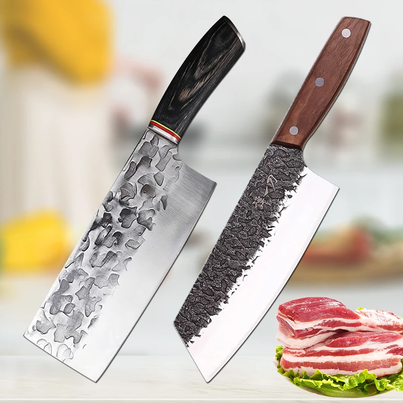 

Kitchen Chef Knife Handmade Forged Stainless Steel Meat Cleaver Vegetables Slicer Professional Butcher Knife For Home Restaurant