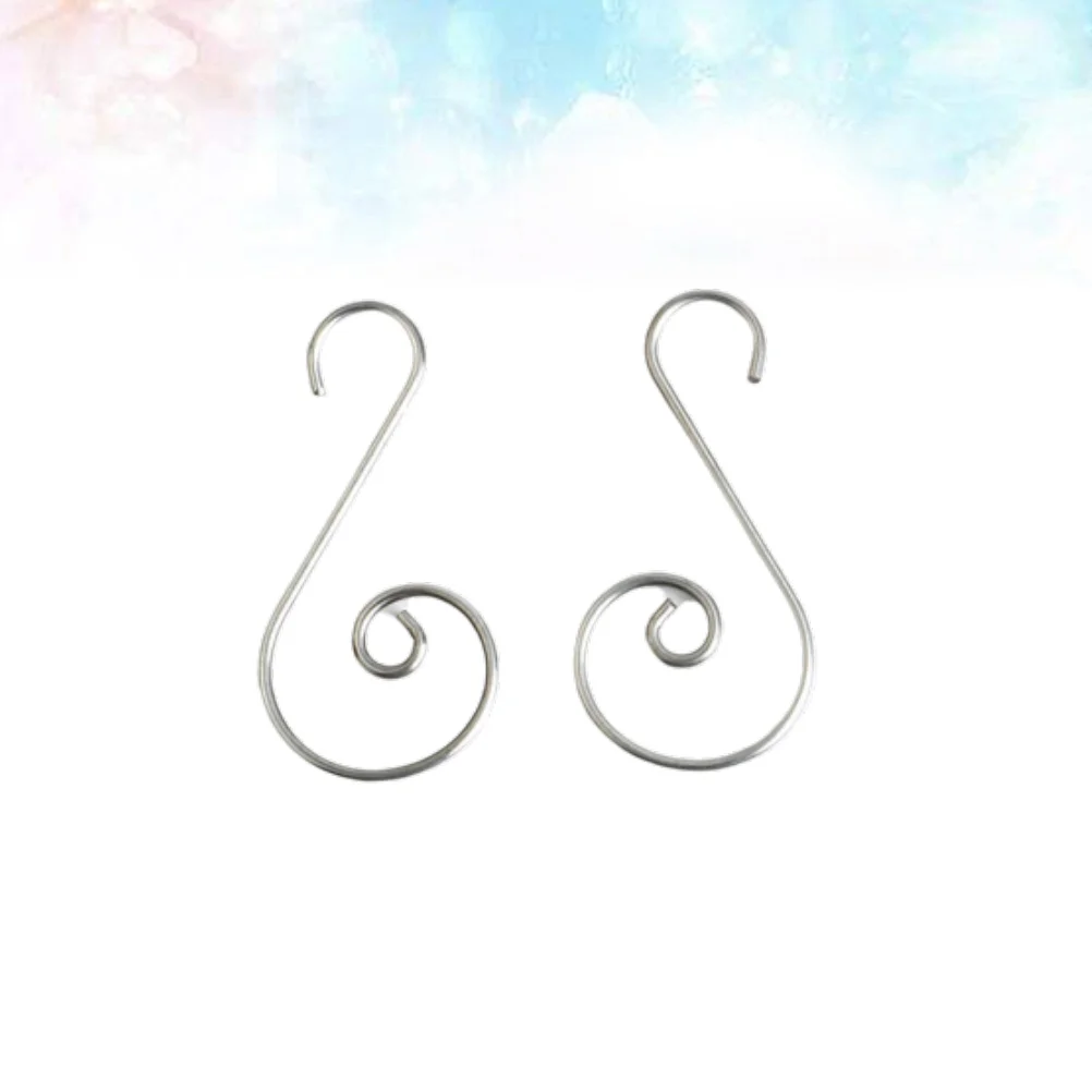 

Hooks Christmas Hangersshaped Ornament Tree Hanger Wreathswirl Holidaysteel Metal Wire Hanging Hook Bauble