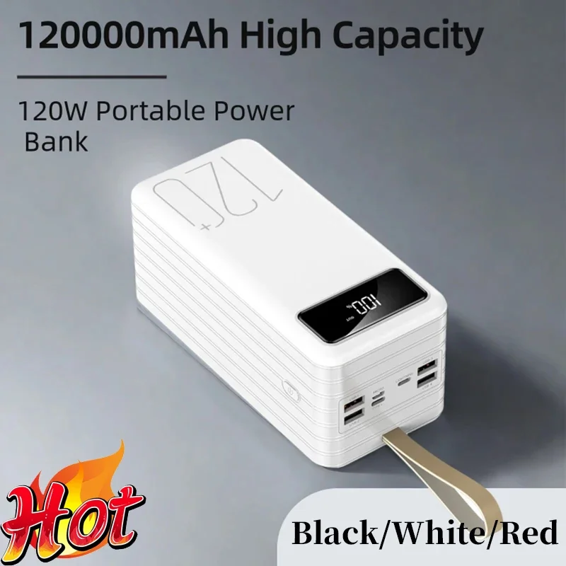 Портативный блок питания мощностью 120 Вт 120000 мАч Высокая емкость Сверхбыстрая
