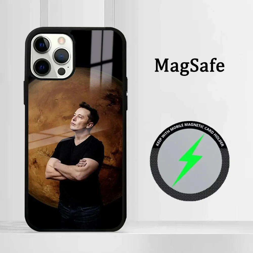 Elon Musk Phone Case For IPhone 16 15 14 13 12 11 Pro Max Plus Mini Magsafe Mirror Wireless Magnetic Cover