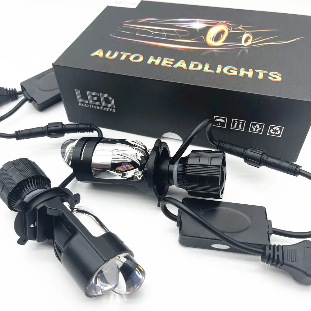 

100W 60000LM Mini H4 LED Lens Bi-led Projector Car Headlight Bulbs 9003 HB2 Lamps Car Motorcycle Retrofit 12V 24V 6500K White