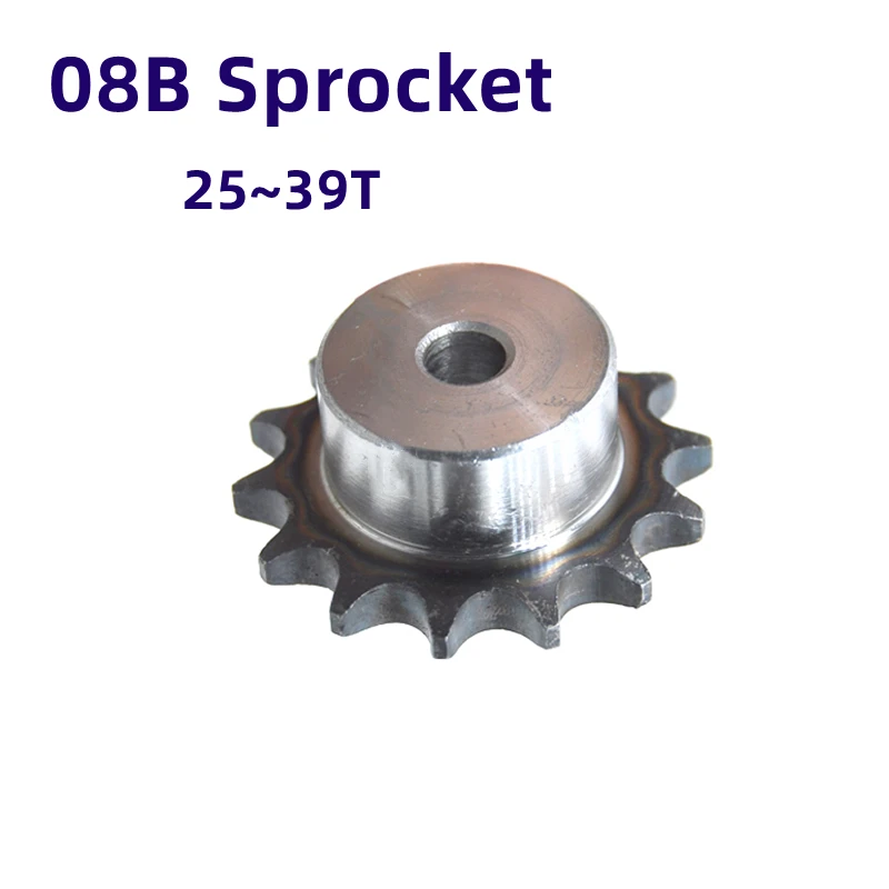 

08B Sprocket 25/26/27/28/29/30/31/32/33/34/35/36/37/38/39 Teeth Pitch 12.7mm A3 Steel Industrial Cam Drive Sprocket