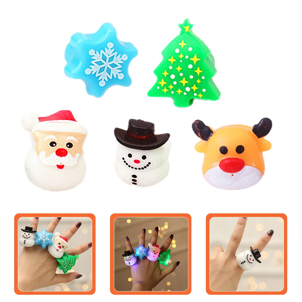 

Rings Christmas Flashing Led Toys Finger Party Kids Jelly Ring Glowing Rubber Lightbumpy Favors Lighted Animal Box Prizes