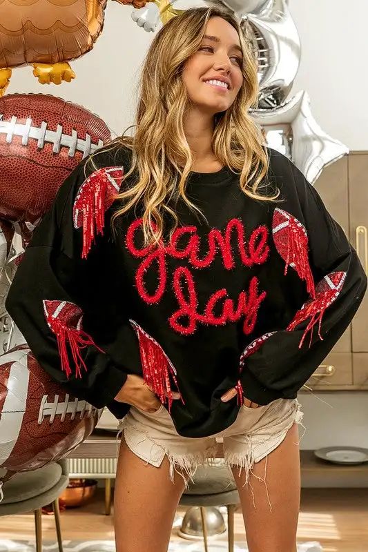 Женский свободный пуловер с длинными рукавами и кисточками в Стиле Регби новинка