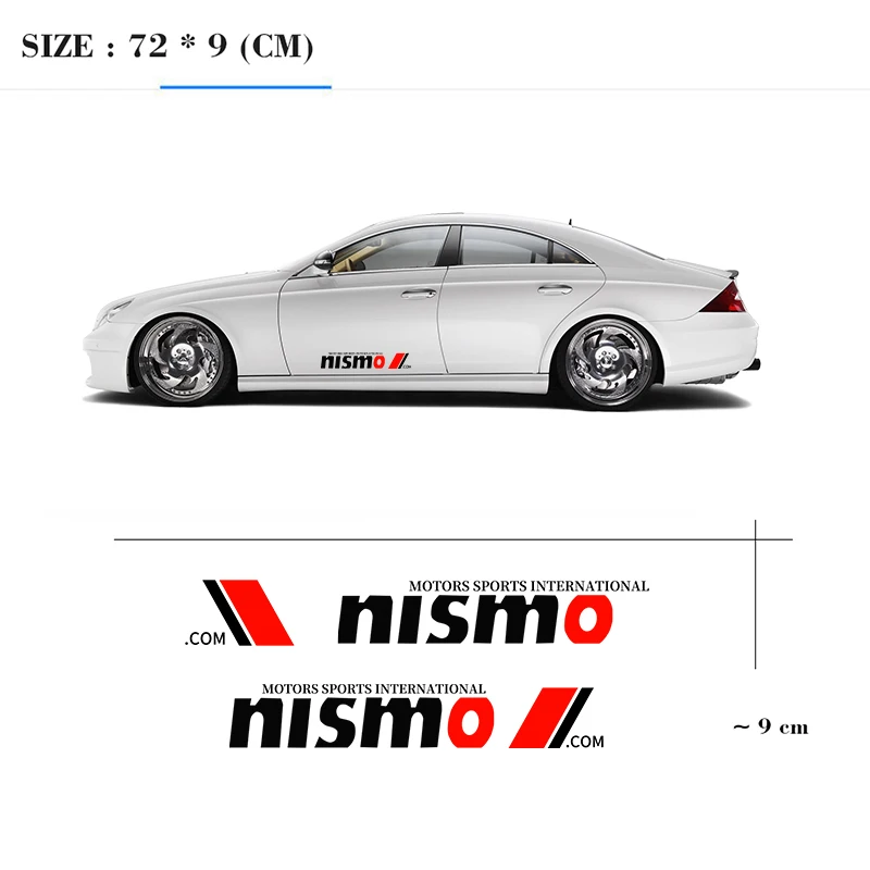 2 шт. наклеек на боковые двери автомобиля стиль эмблемы декали для Nissan Nismo Tiida Teana Horizon Juke X-trail Almera Qashqai товары на.