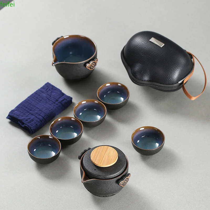 

High grade Chinese Tea Travel Tea Set Kung Fu TeaSet Ceramic Portable Teapot Porcelain Teaset Gaiwan Tea Cups of Tea Ceremony