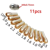 11pcs twist drill brass collet chuck with m8x0 75mm nut for dremel rotary tool abs cardboard