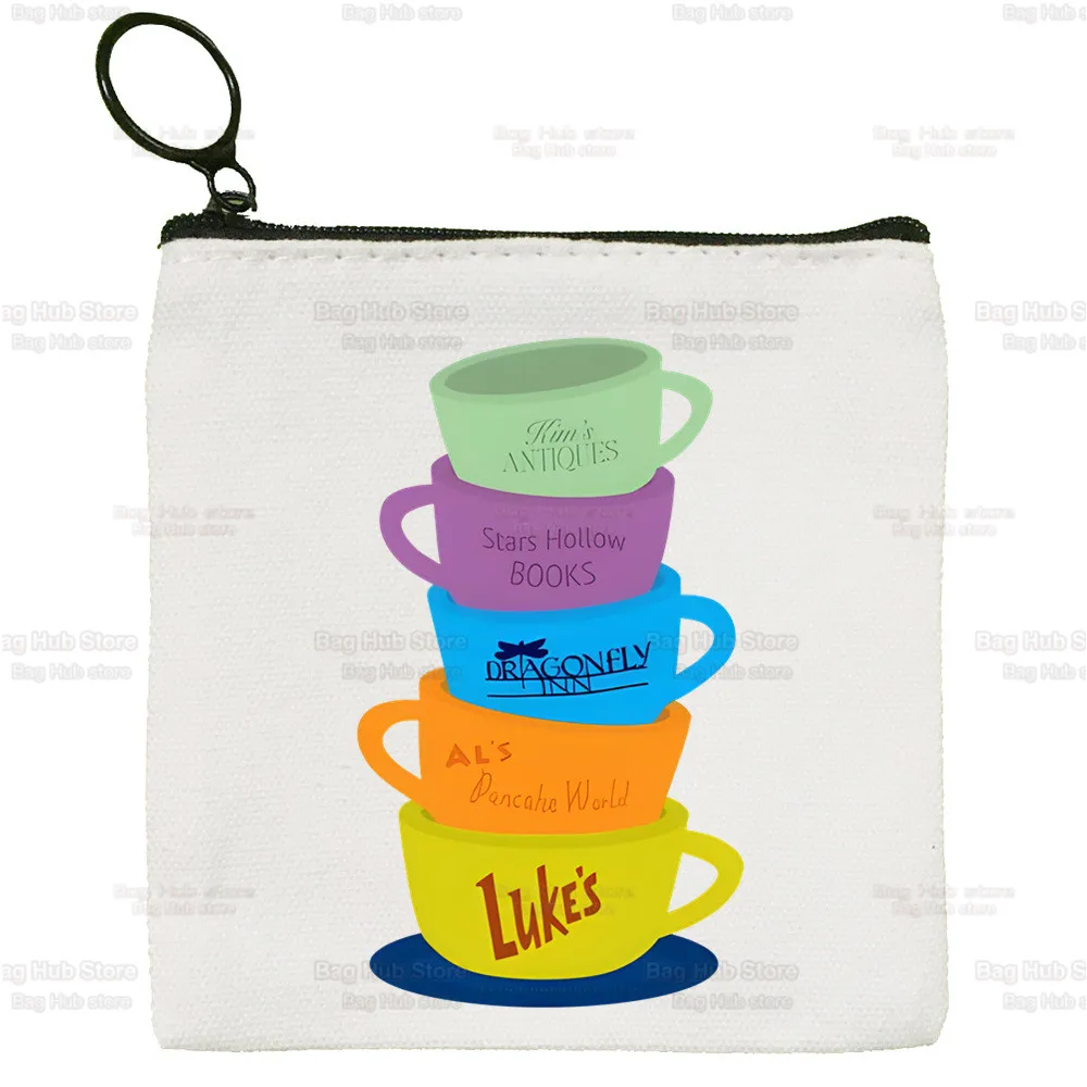 Gilmore Girl Canvas Coin Purse Custom Hollow Luke's Diner Coffee Storage Pouch Canvas Bag New Coin Bag Key Coin Purse