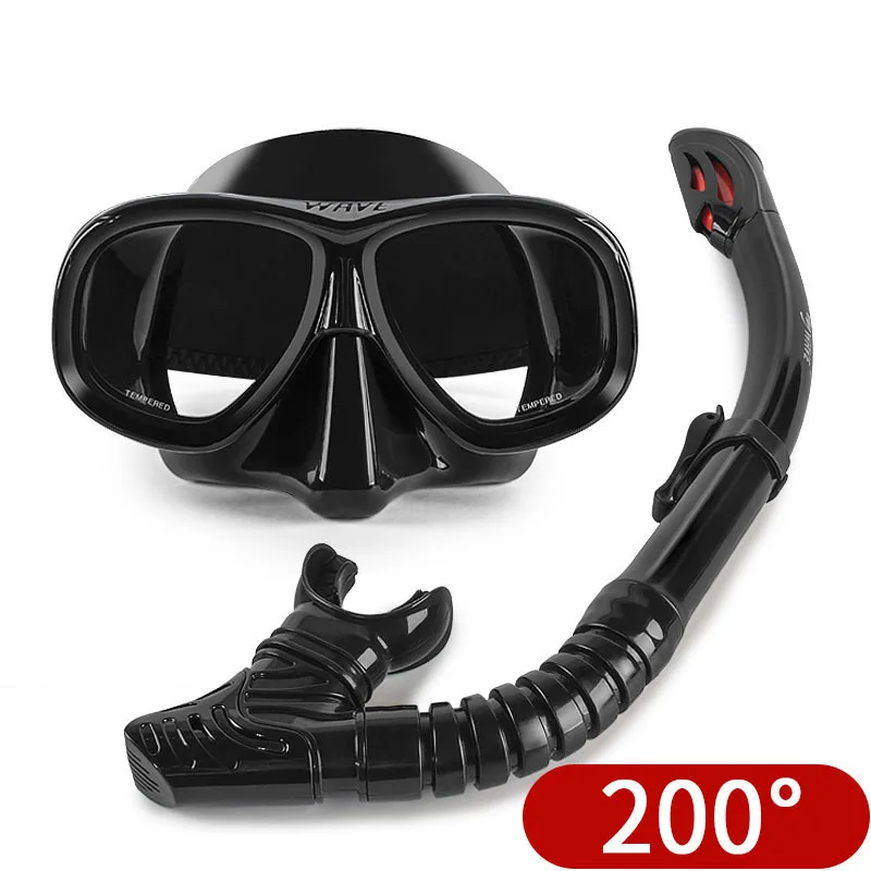 

Anti-Leak Snorkeling Diving Mask Dry Top Snorkel Mask for Kids Adult Silicone Snorkeling Swim Myopia Googles with Breathing Tube